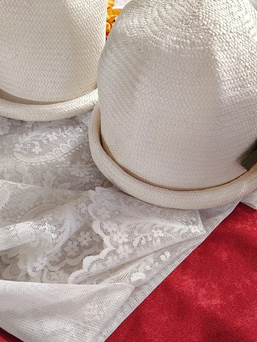 Cream Straw Sun Hat with Sunflower Accent - Women Accessories